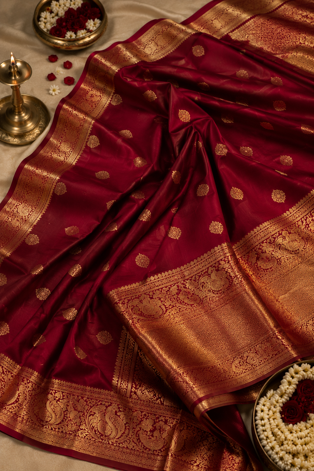 Deep Maroon Bridal Kanjivaram — dummy placeholder image