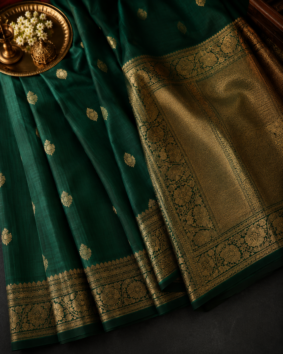 Forest Green Zari Handloom — dummy placeholder image