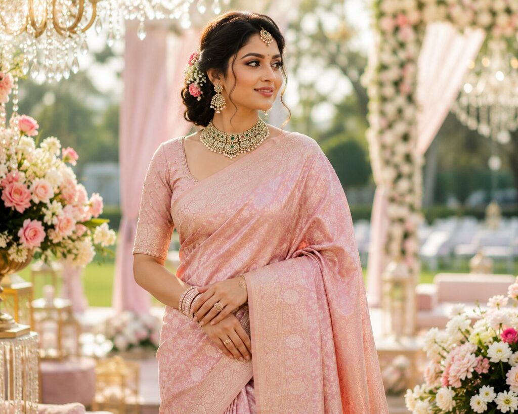 Blush Pink Bridal Saree
