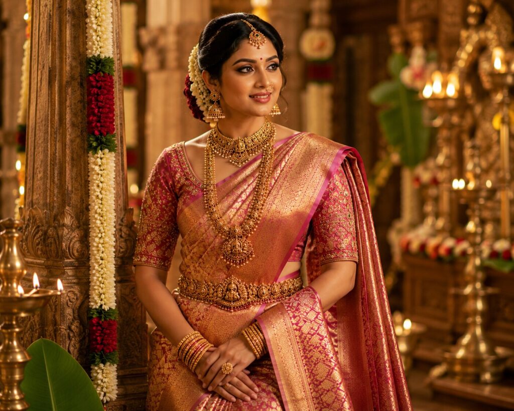 Ivory with Gold Border saree